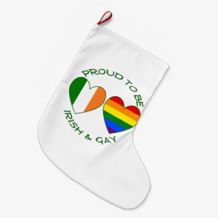 Stolze irische und schwule Herzflaggen Pride und I Großer Weihnachtsstrumpf