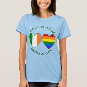 Stolze irische und schwule Herzflaggen Stolz und I T-Shirt