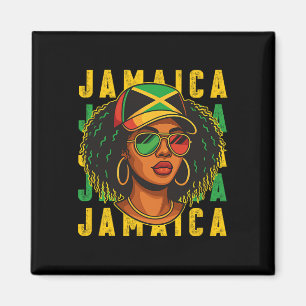 Stolze jamaikanisch-patriotische Afro-Schwarze Fra Magnet
