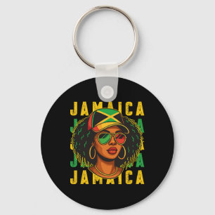 Stolze jamaikanisch-patriotische afro-schwarze Fra Schlüsselanhänger
