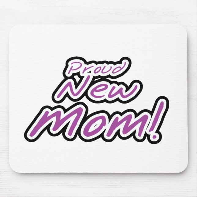 Stolze Junge Mutter Lila Textzüge und Geschenke Mousepad (Vorne)