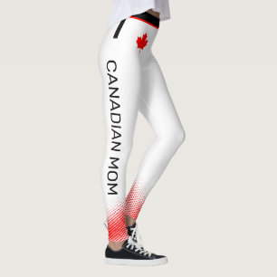 Stolze kanadische MAMA mit Rotem Ahornblätterblä Leggings
