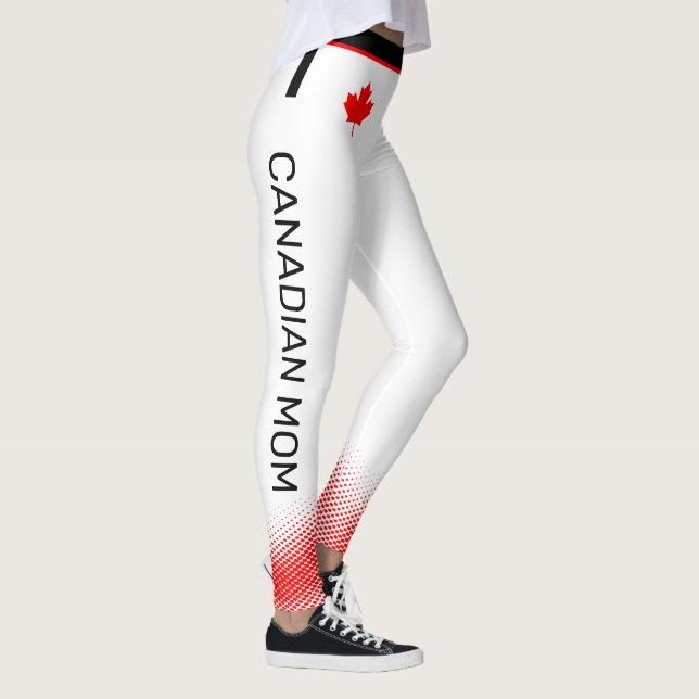 Stolze kanadische MAMA mit rotem Ahornleaf auf WEI Leggings (Rechts)
