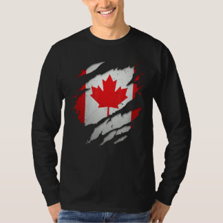 Stolze kanadische Shirts gedrehte Kanada-Flagge