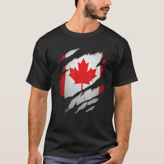 Stolze kanadische Shirts gedrehte Kanada-Flagge