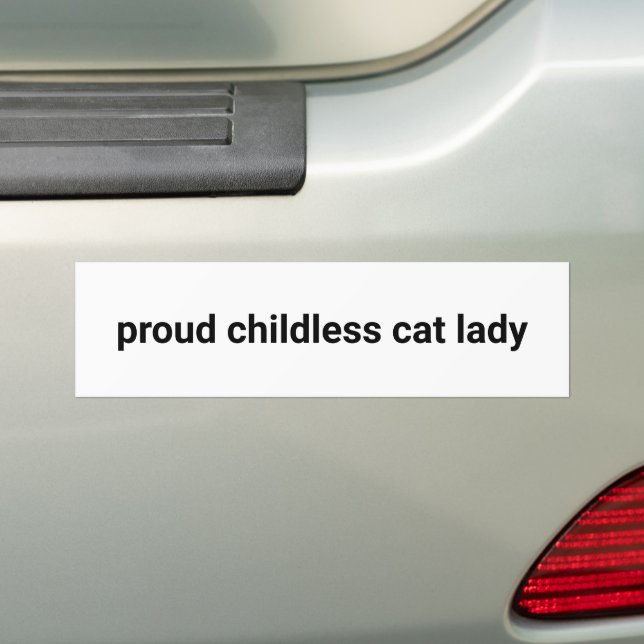 Stolze kinderlose Katzenfrau minimalistisch-witzig Autoaufkleber (Auf Auto)