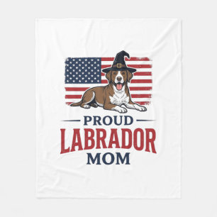 Stolze Labrador-Mama - Patriotisches Hund-Hallowee Fleecedecke