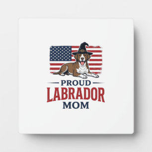 Stolze Labrador-Mama - Patriotisches Hund-Hallowee Fotoplatte