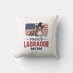 Stolze Labrador-Mama patriotisches Hund-Halloween- Kissen