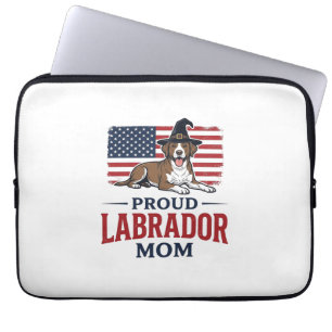 Stolze Labrador-Mama patriotisches Hund-Halloween- Laptopschutzhülle