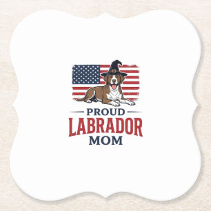 Stolze Labrador-Mama-patriotisches Hund Halloween- Untersetzer