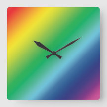 Stolze lgbtq Regenbogenfarben Muster Quadrat Uhr