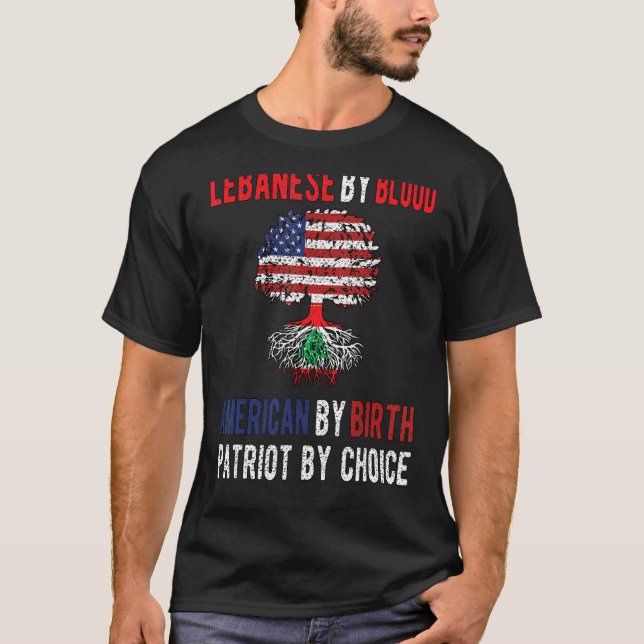 Stolze libanesische amerikanische Flagge Libanon U T-Shirt (Vorderseite)