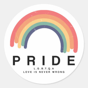 Stolze Liebe gewinnt farbenfrohe Rainbow LGBTQ Runder Aufkleber