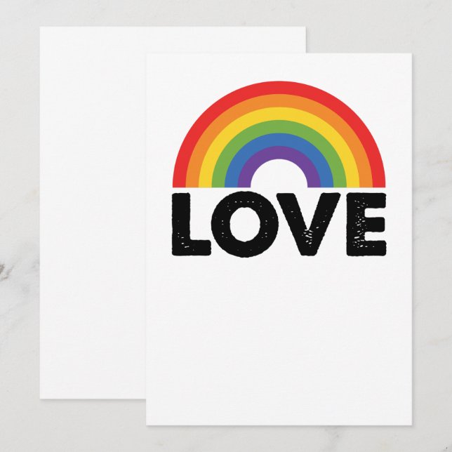 Stolze Liebe ist Liebe Gay Equality Rainbow LGBTQ Einladung (Vorne/Hinten)