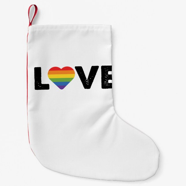 Stolze Liebe ist Liebe Gay Equality Rainbow LGBTQ Kleiner Weihnachtsstrumpf (Vorderseite)