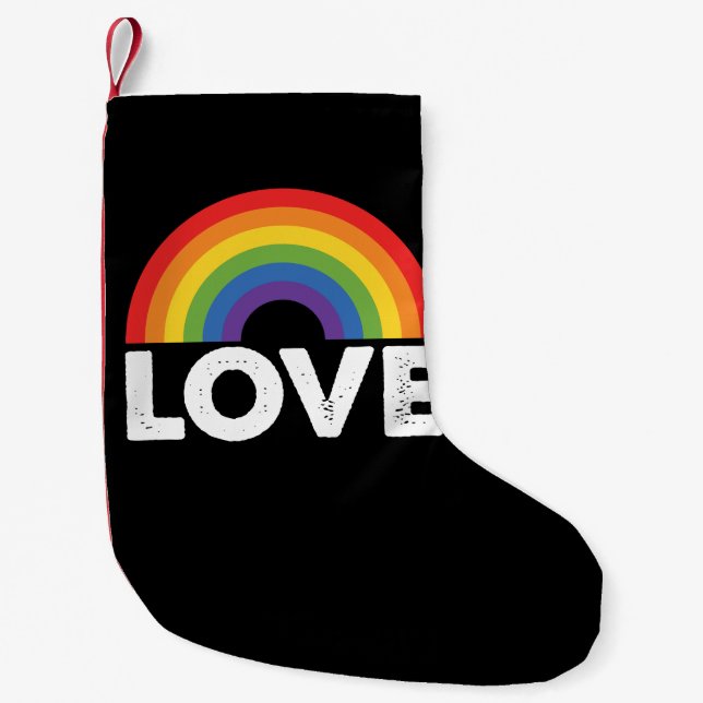 Stolze Liebe ist Liebe Gay Equality Rainbow LGBTQ Kleiner Weihnachtsstrumpf (Vorderseite)