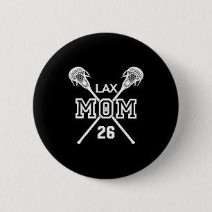 Stolze Liebe Lacrosse-Mama #26 Lax-Spielerin Numme Button