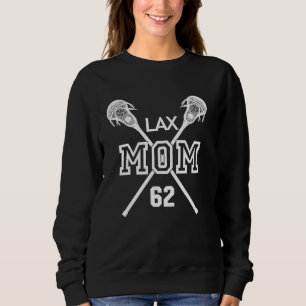 Stolze Liebe Lacrosse-Mama #62 LAX Spieler Nummer Sweatshirt