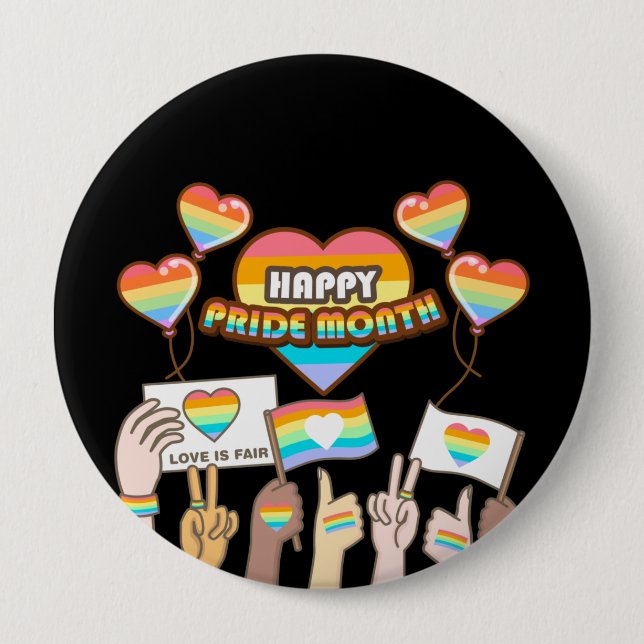 Stolze Liebe. Liebe ist fair. Stolz Monat. Button (Vorderseite)