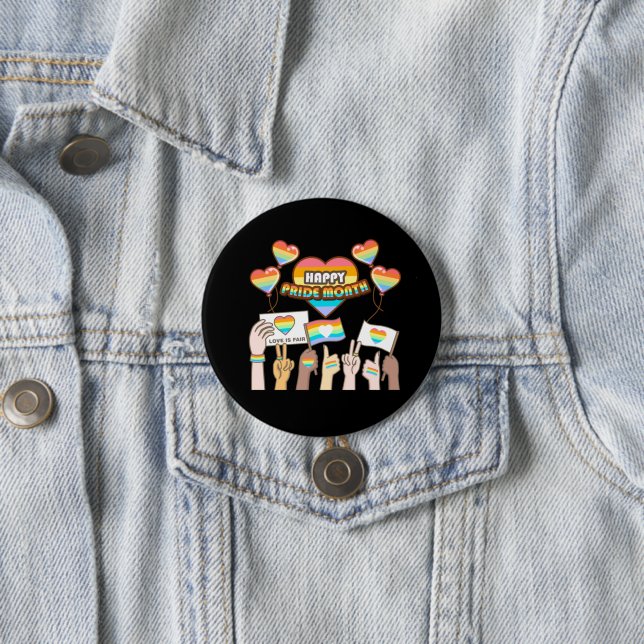 Stolze Liebe. Liebe ist fair. Stolz Monat. Button (Beispiel)