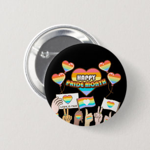 Stolze Liebe. Liebe ist fair. Stolz Monat. Button