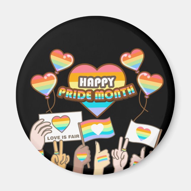 Stolze Liebe. Liebe ist fair. Stolz Monat. Magnet (Vorne)