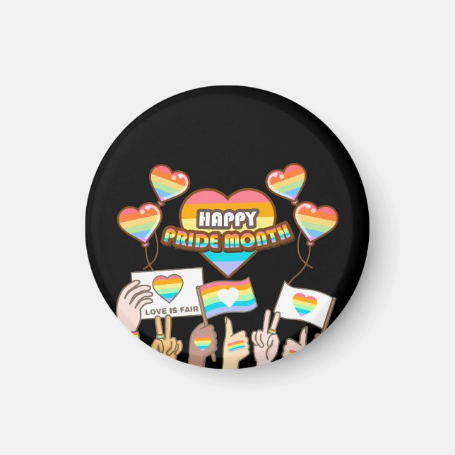 Stolze Liebe. Liebe ist fair. Stolz Monat. Magnet (Vorne)