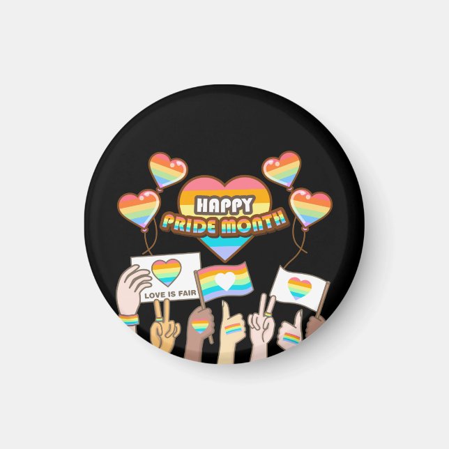 Stolze Liebe. Liebe ist fair. Stolz Monat. Magnet (Vorne)