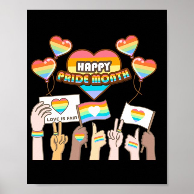Stolze Liebe. Liebe ist fair. Stolz Monat. Poster (Vorne)