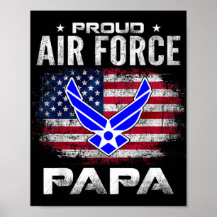 Stolze Luftwaffe Papa mit amerikanischem Flag Gift Poster