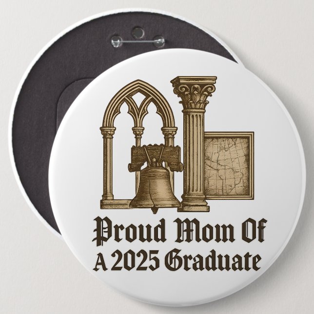 Stolze Mama 2025 Grad Classic Euro History Style Button (Vorne & Hinten)