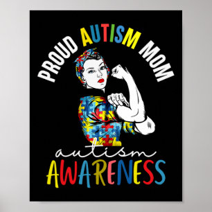 Stolze Mama Autismus Bewusstsein Familie Matching Poster