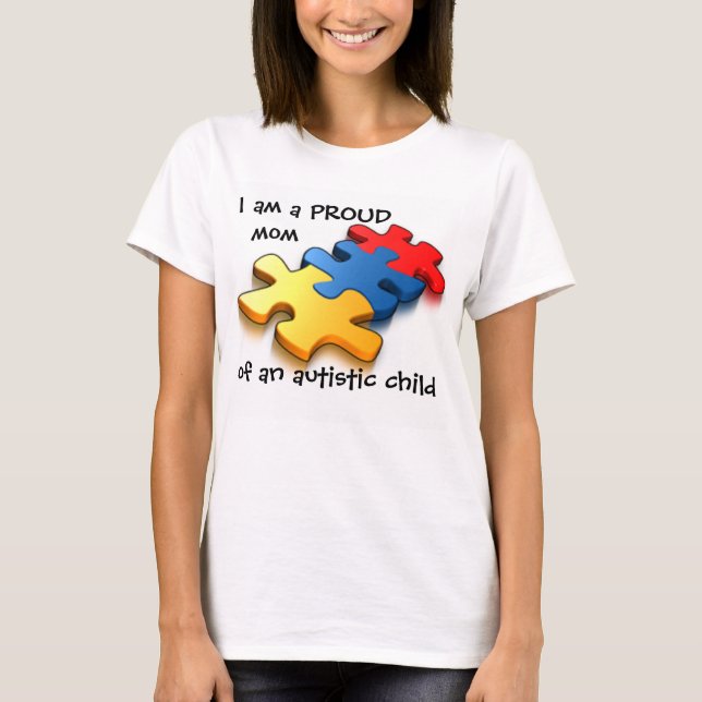 Stolze Mama-autistisches Kind T-Shirt (Vorderseite)