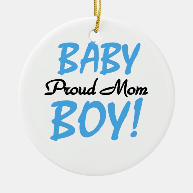Stolze Mama-Baby-Jungen-Geschenke Keramik Ornament (Vorne)