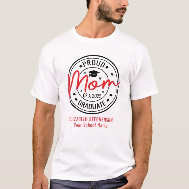 Stolze Mama der Absolventen-Familie passend T-Shirt (Vorderseite)