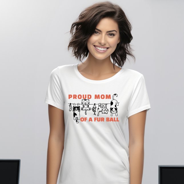STOLZE MAMA DER KATZE-MAMA VON FUR BALL T-Shirt (PROUD CAT MOM SHIRT)