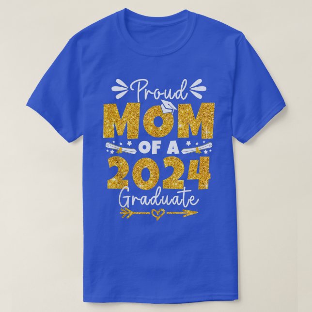 Stolze Mama der Klasse 2024 Abschluss für Abschlus T-Shirt (Design vorne)