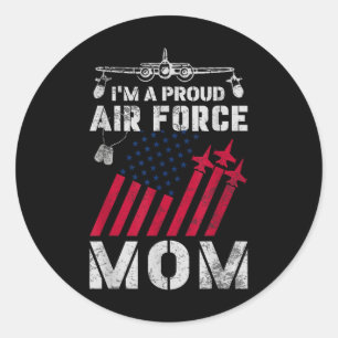 Stolze Mama der Luftwaffe Militär der USA Luftwaff Runder Aufkleber