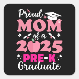 Stolze Mama des Graduate 2025 Quadratischer Aufkleber