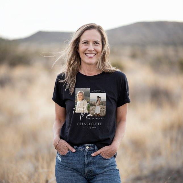 Stolze Mama des Graduate Script-Fotos Keepake Tri-Blend Shirt (Proud Mom of the Graduate Script Photo Keepsake Tri-Blend Shirt)