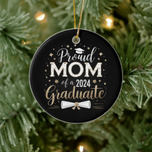 Stolze Mama einer 2024-Grad-Klasse Keramik Ornament