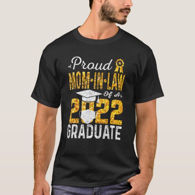 Stolze Mama einer Gesichtsmaske für Hochschulabsol T-Shirt (Vorderseite)