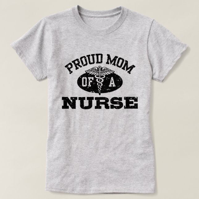 Stolze Mama einer Krankenschwester T-Shirt (Design vorne)