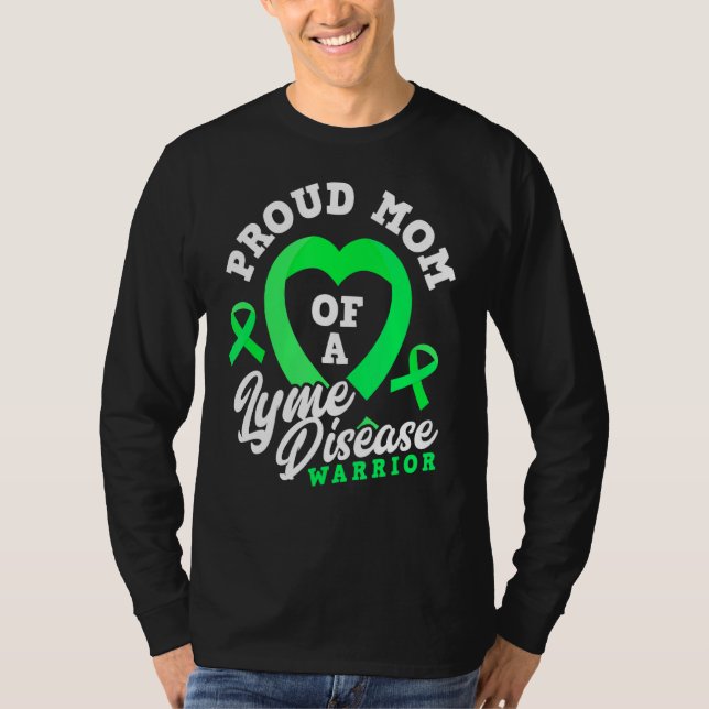 Stolze Mama einer Lyme-Krankheit Krieger Sohn-Toch T-Shirt (Vorderseite)
