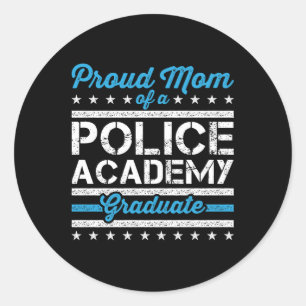Stolze Mama einer Polizeiakademie Runder Aufkleber