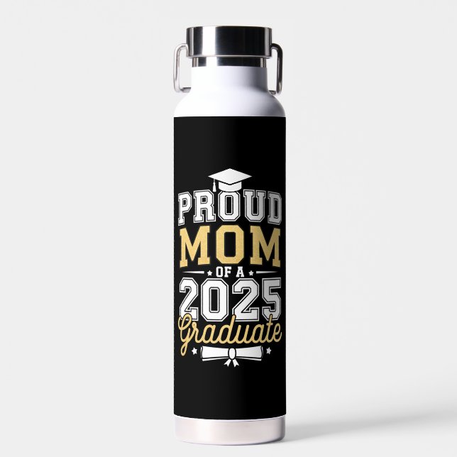 Stolze Mama eines 2025-Grad-Abschlusses Trinkflasche (Vorne)