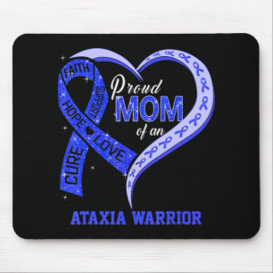 Stolze Mama eines Ataxia Warrior Blue Ribbon Match Mousepad