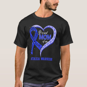 Stolze Mama eines Ataxia Warrior Blue Ribbon Match T-Shirt