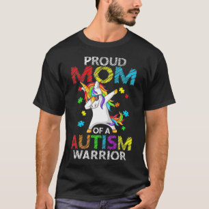 Stolze Mama eines Autismus Krieger-Einhorn-Dab-Puz T-Shirt